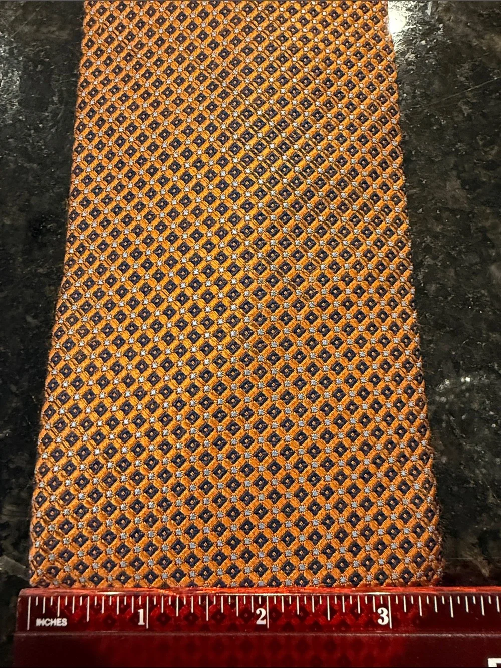Men's Brooks Brothers 346 Orange Geometric Silk Tie